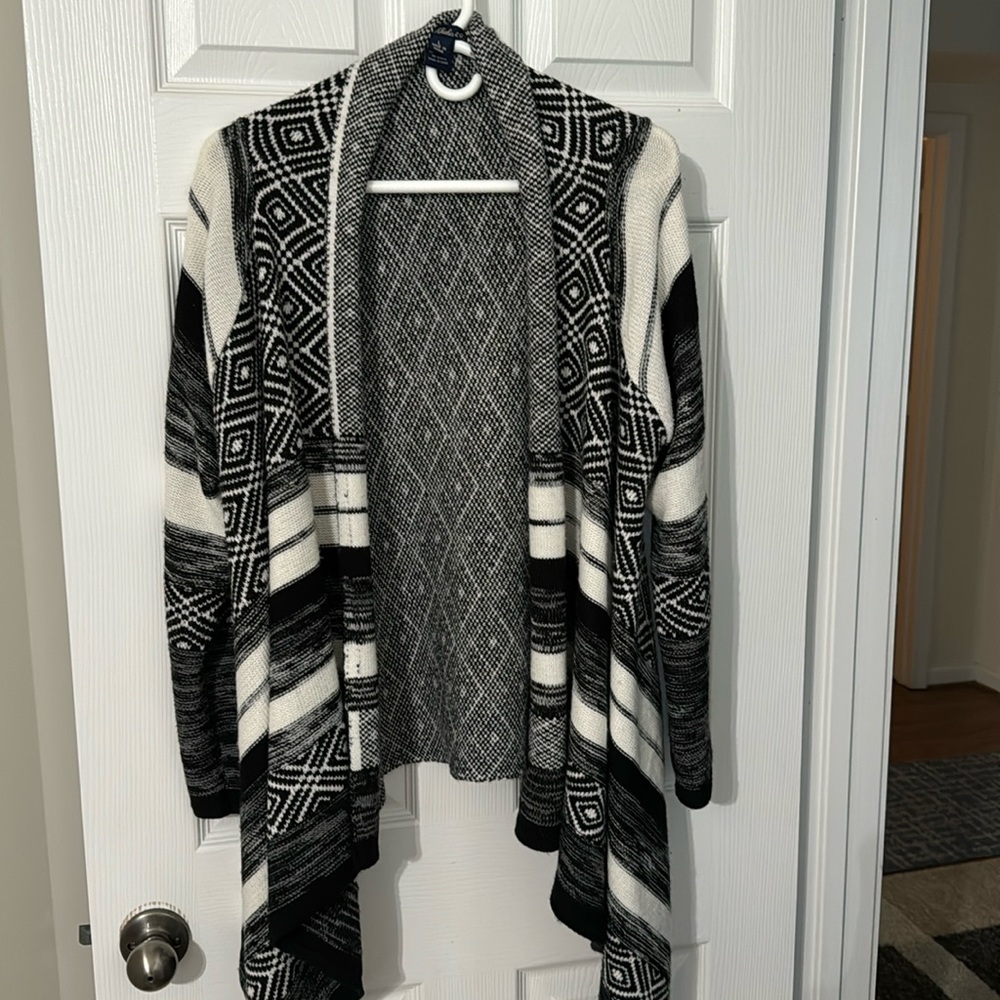 Black and white cardigan sweater
